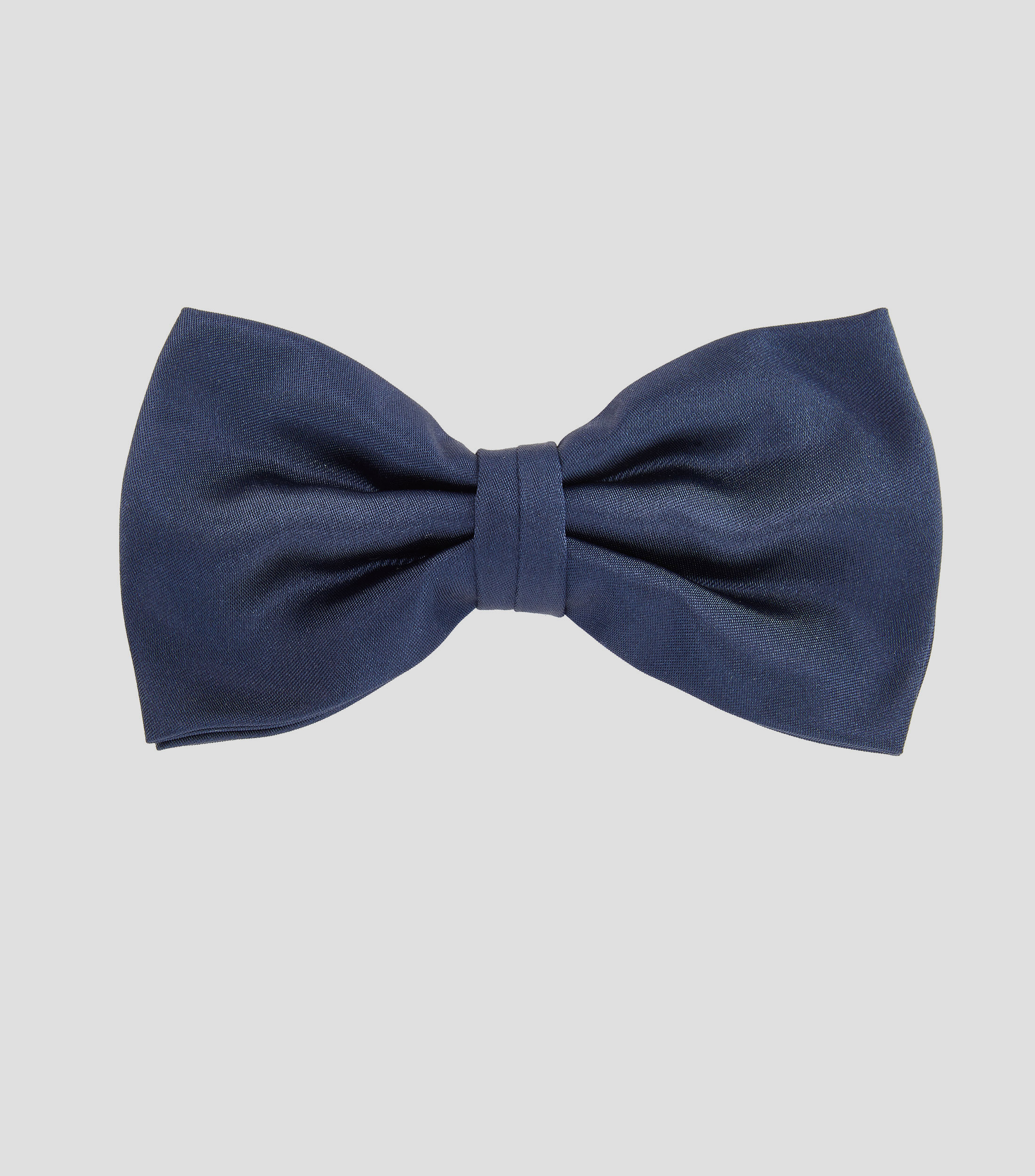 Corbata de Moño en seda azul marino sólido Hombre